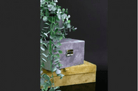 Large Velvet Abstract Jewellery Box 28Cm Mustard / Grey