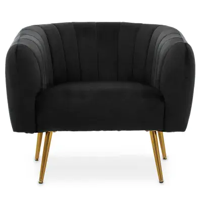 Larissa Black Velvet Chair
