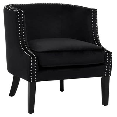 Larissa Black Velvet Studded Chair – Home Luxe Interior