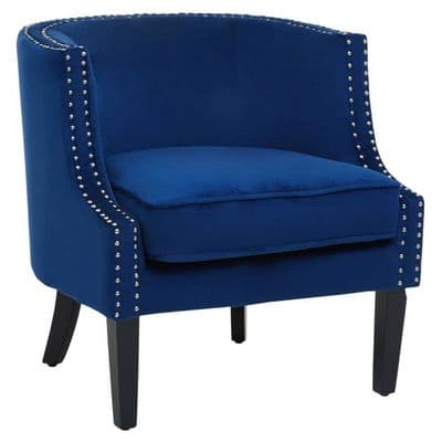 Larissa Blue Velvet Studded Chair – Home Luxe Interior