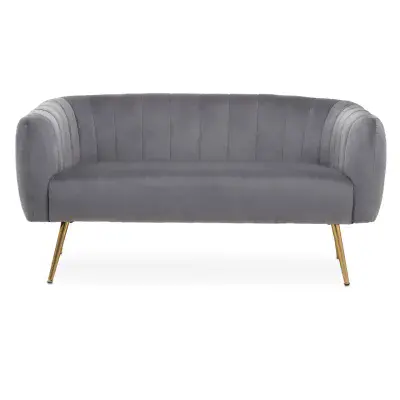 Larissa Two Seat Grey Velvet Sofa