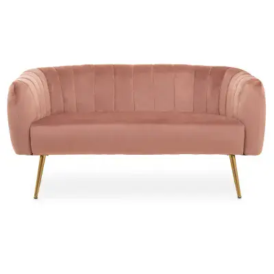 Larissa Two Seat Pink Velvet Sofa