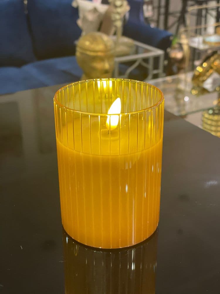 Led Flicker Candle Amber Tone Small