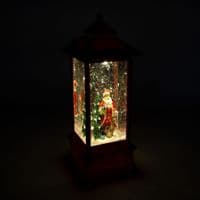 LED Water & Glitter Santa Lantern Red  🎅✨