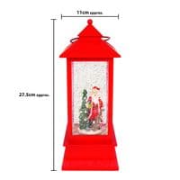 LED Water & Glitter Santa Lantern Red  🎅✨