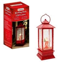 LED Water & Glitter Santa Lantern Red  🎅✨