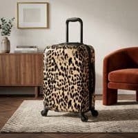 Leopard Print Hard Shell Cabin Case 55cm - Lightweight Travel Bag