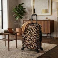 Leopard Print Hard Shell Cabin Case 55cm - Lightweight Travel Bag