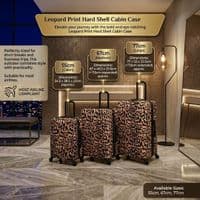 Leopard Print Hard Shell Suitcase Set of 3 - 55cm, 67cm & 77cm