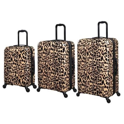 Leopard Print Hard Shell Suitcase Set of 3 - 55cm, 67cm & 77cm