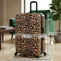 Leopard Print Large Hard Shell Suitcase 77cm - Expandable Travel Luggage