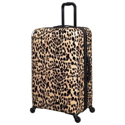Leopard Print Large Hard Shell Suitcase 77cm - Expandable Travel Luggage