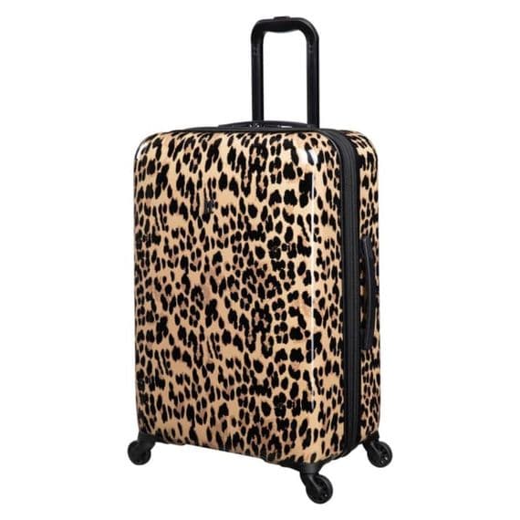 Leopard Print Medium Hard Shell Suitcase 67cm - Expandable Luggage