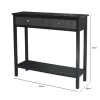 Lindon 2 Drawer Console Table Black