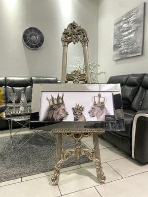 Lion King Family White 85Cm X 45Cm Wall Art Mirror Frame
