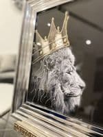 Lion & Lioness King Wall Art Mirror Frame