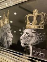 Lion & Lioness King Wall Art Mirror Frame