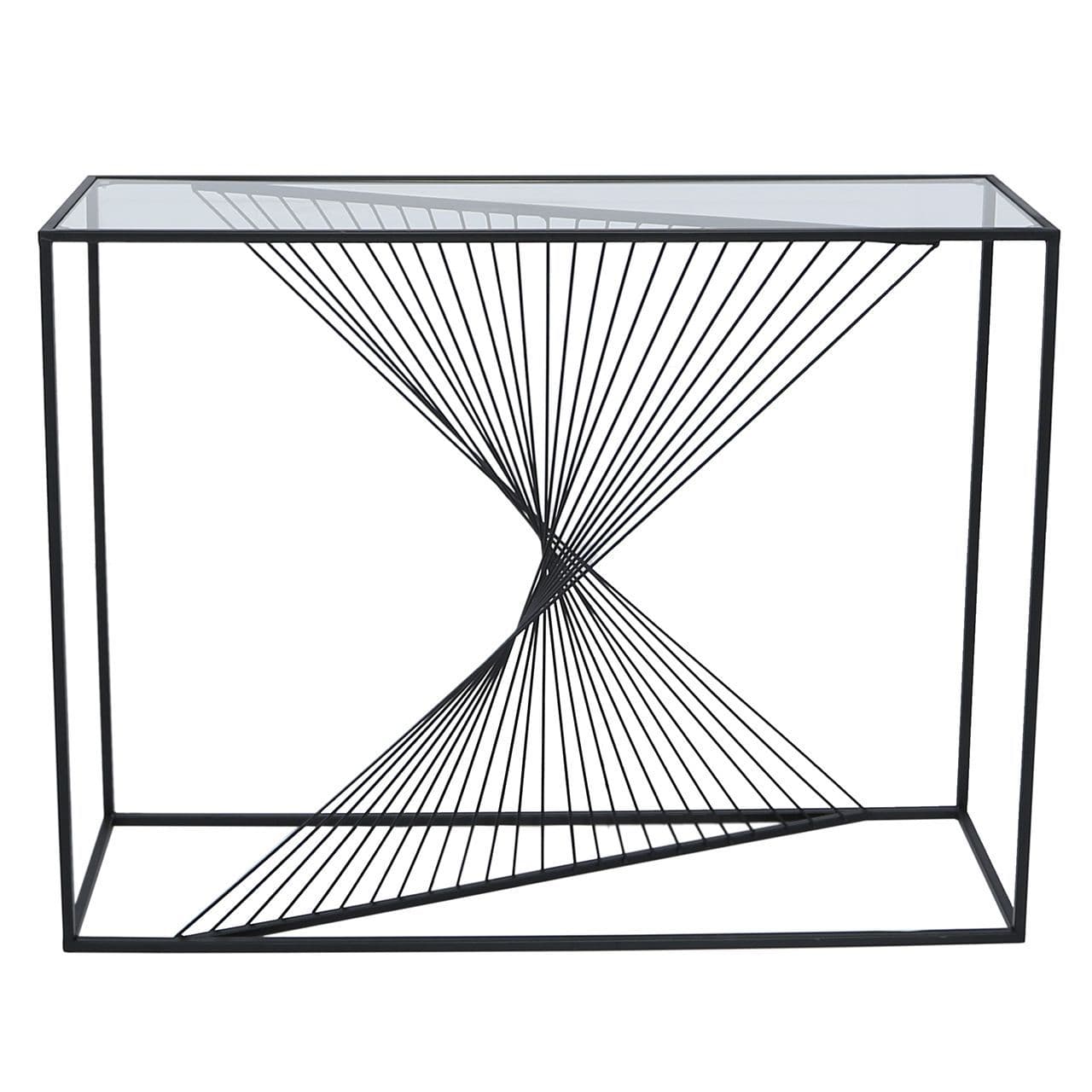 Lisa Black Metal Glass Console Table