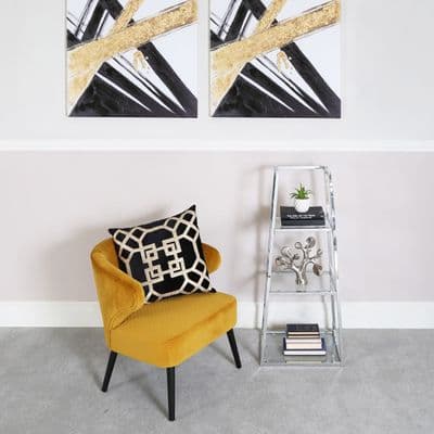 Logan Steel & Clear Glass 3 Tier Ladder Display Unit