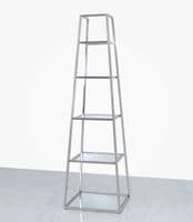 Logan Steel & Clear Glass 5 Tier Ladder Display Unit