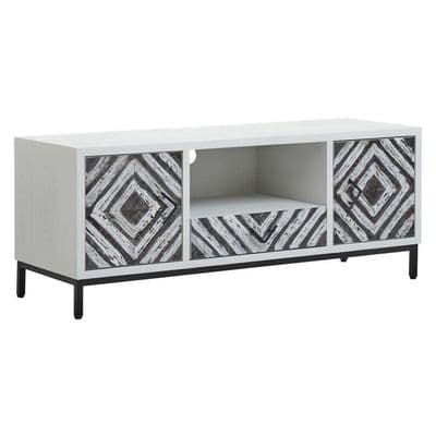 Lombok White Frame Media Unit - Home Luxe Interior