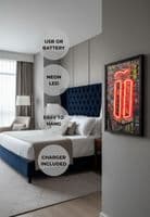 London Telephone Box Neon LED Wall Art - 40x60cm Urban Graffiti Canvas USB