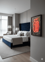 London Telephone Box Neon LED Wall Art - 40x60cm Urban Graffiti Canvas USB