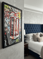 London Telephone Box Neon LED Wall Art - 40x60cm Urban Graffiti Canvas USB