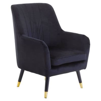 Loretta Black Velvet Accent Chair - Home Luxe Interior