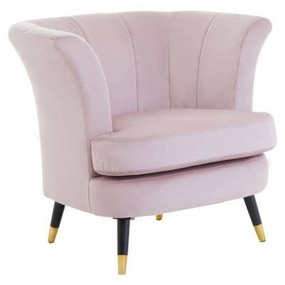 Loretta Dusky Pink Velvet Curved Accent Chair – Home Luxe Interior