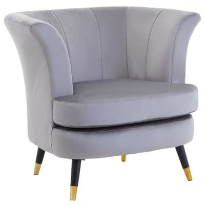 Loretta Grey Velvet Curved Accent Chair – Home Luxe Interior