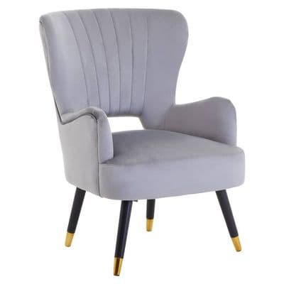 Loretta Grey Velvet Cut Out Back Chair – Home Luxe Interior