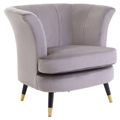 Loretta Mink Velvet Curved Accent Chair – Home Luxe Interior
