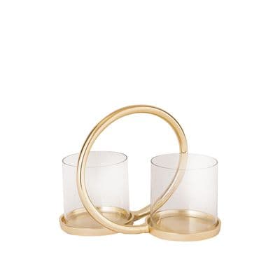 Luxe 20cm Ring Two Pillar Candle Holder
