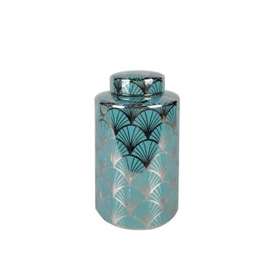 Luxe 32.5cm Gingko Round Ginger Jar Blue