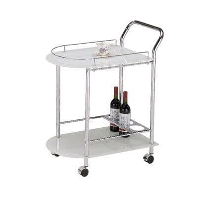 Luxe Bravo 2 Tier Chrome Drinks Trolley
