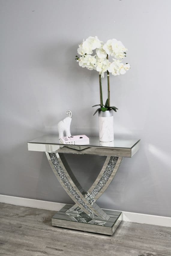 Luxe Mocka Mirror Crystal Console Table Swift Base