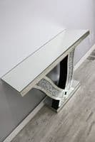 Luxe Mocka Mirror Crystal Console Table V Base