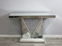 Luxe Mocka Mirror Crystal Console Table V Base