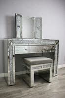 Luxe Mocka Mirror Crystal Dressing Table Set