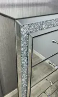 Luxe Mocka Tallboy 5 Drawer Crystal Border Mirror
