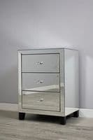 Luxe Simply Mirror 3 Drawer Bedside Cabinet