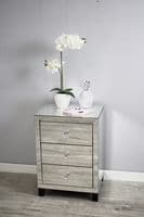 Luxe Simply Mirror 3 Drawer Bedside Cabinet