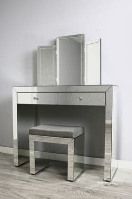 Luxe Simply Mirror Dressing Table Set With Stool