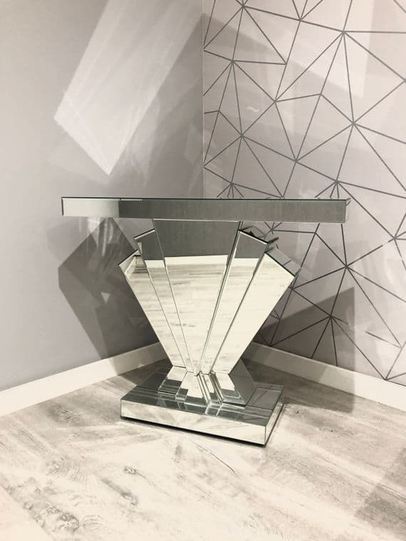 Luxe Simply Mirror Fan Console Table