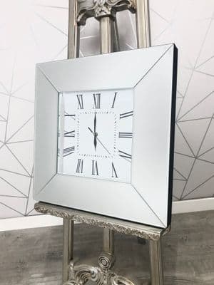 Luxe Simply Mirror Square Clock 50Cm