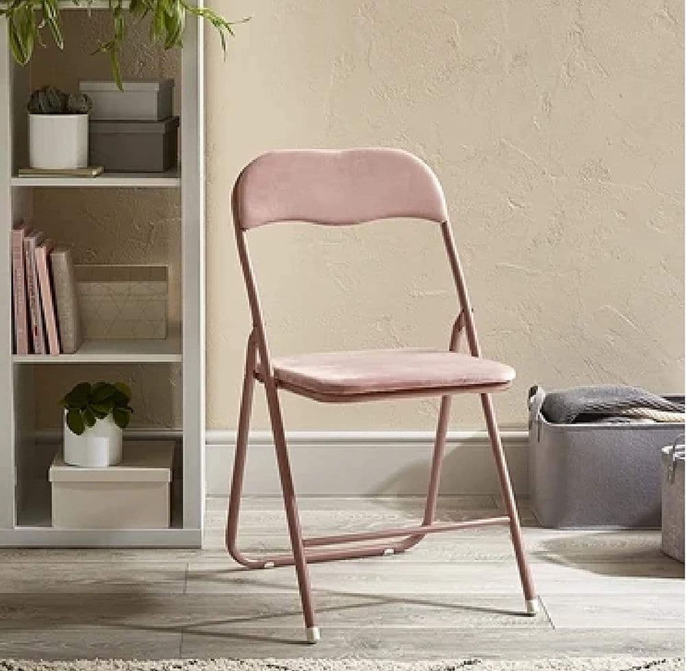 Luxe Velvet Folding Chair Pink