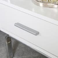 Luxe White and Chrome Charlotte 1 Drawer Bedside Cabinet
