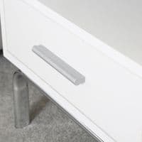 Luxe White and Chrome Victoria 1 Drawer Bedside Cabinet
