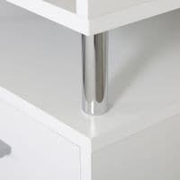 Luxe White and Chrome Victoria 1 Drawer Bedside Cabinet